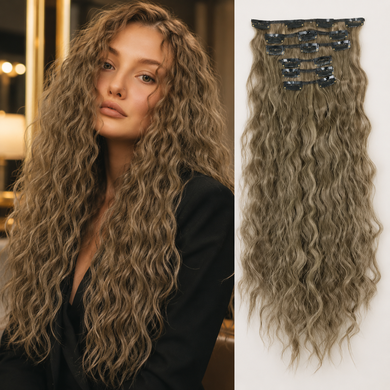 The Curl™ Glam -6-Piece Wavy Clip-In Set