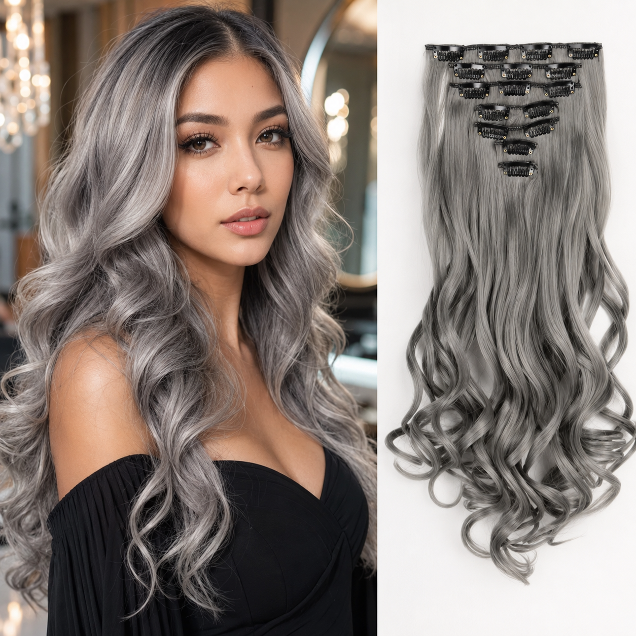 The Wave™ Set — 7-Piece Clip-In Extensions