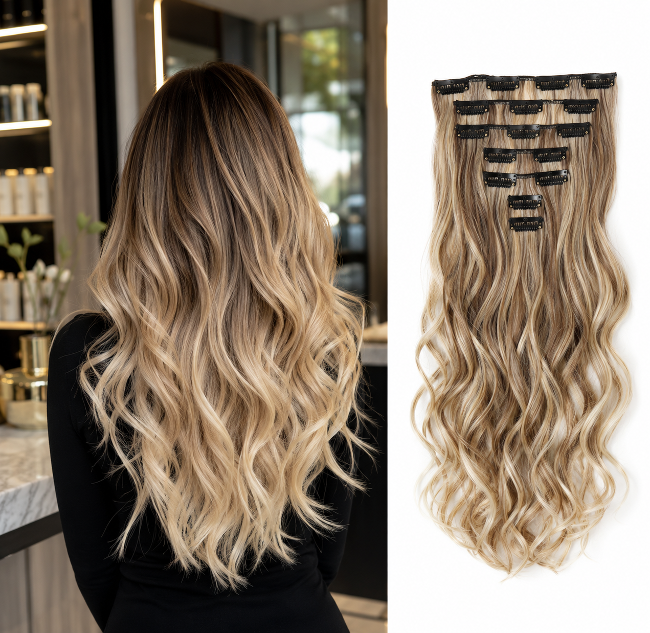 The Wave™ Set — 7-Piece Clip-In Extensions